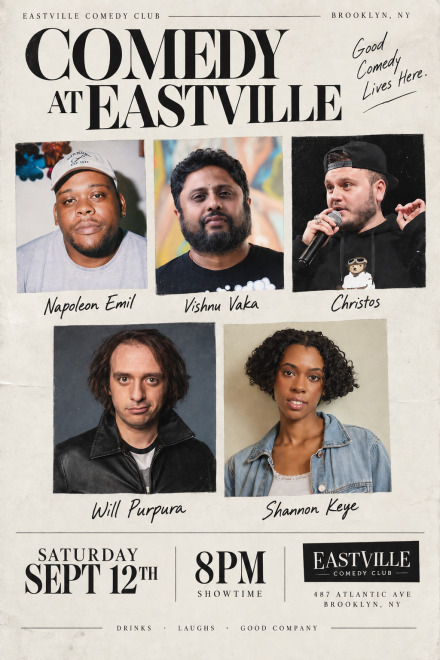 Vishnu Vaka, Will Purpura, Shannon Keye, Chris Tos, Napoleon Emill — event poster