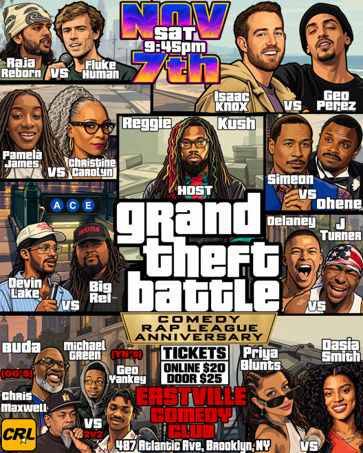 Reggie Kush Presents Comedy Rap League Anniversary Show — event poster