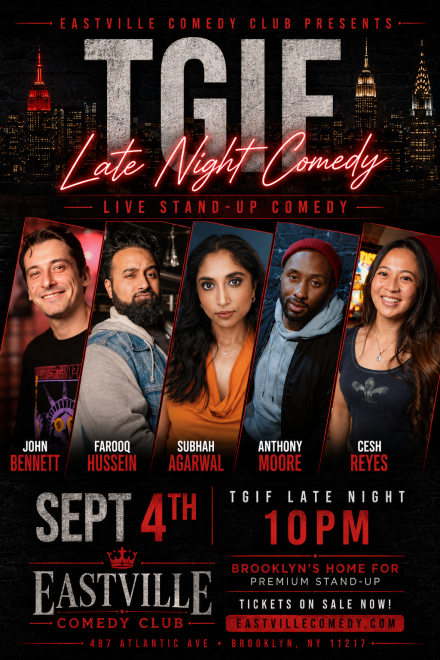 Subhah Agarwal, Anthony Moore, Farooq Hussain, John Bennett, Cesh Reyes — event poster