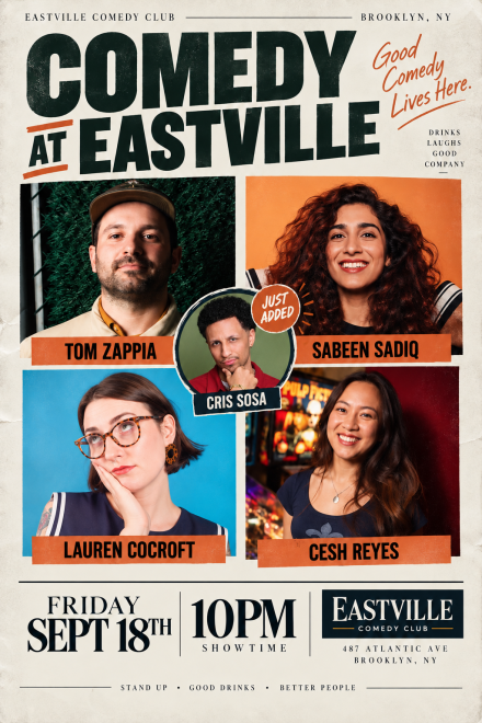 Sabeen Sadiq, Tom Zappia, Lauren Cocroft, Cesh Reyes — event poster