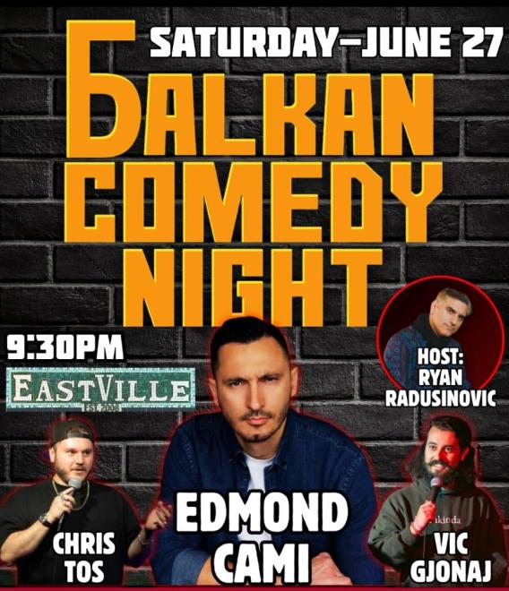 Balkan Comedy Night — event poster